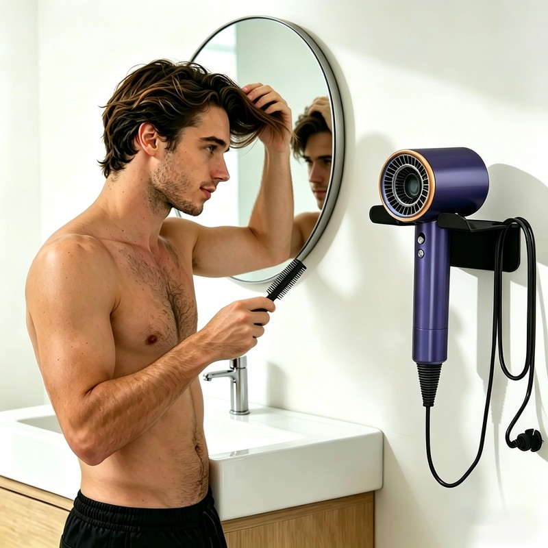 YIGII Hair Dryer Holder Wall Mounted Self Adhesive No Drill