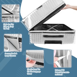 Yotako Upgraded Zippered ​Suitcase Cover​, 20 Inch ​Clear PVC Luggage Covers​ for Wheel Suitcase, Waterproof Scratch Resistant ​Travel Suitcase Protector​