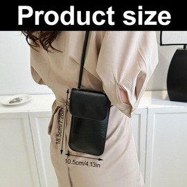Handy Tasche, Kleine Handy Umhängetasche Damen, Weiches Leder Handy Umhängetasche Umhängen Damen, für Einkaufen, Verabredungen, Spaziergänge, Schwarz