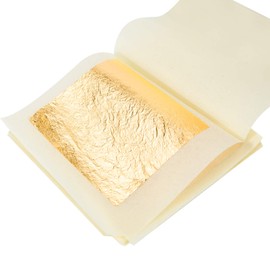 SAVITA 20 Sheets 24 Carat Gold Leaf 4.3 cm Gold Foil for Food Decoration Makeup, Cakes, Arts and Crafts