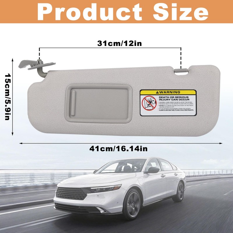 Pair of Left and Right Sun Visor with Clips for