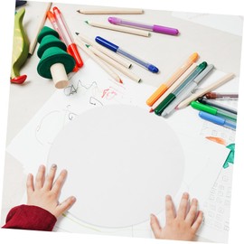 Angoily 6PCS Round Canvas Painting Board Set 20CM White Artist Canvas Panels for Oil Painting for Artists and Hobbyists for Studio and Home Use