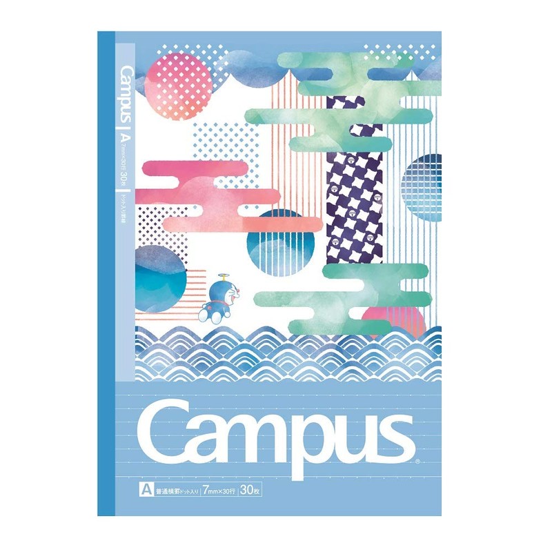 Showa Notebook, Doraemon Notebook, Campus, Dots, A-Ruled, 5 Pack, Japanese