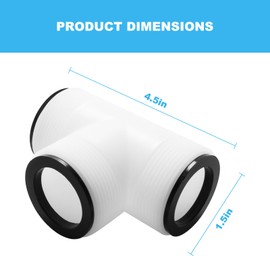 Screw Man 1.5 inch Above Ground Pool Hose Tee T Joint Connector（2 Pcs） Fits for Intex & Coleman Above Ground Pool, 1.5 inch Hose T Joint Connector + 3 L Ring Gaskets