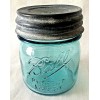 BALL 1/2 HALF PINT BLUE MASON Jar ~ Antique Zinc