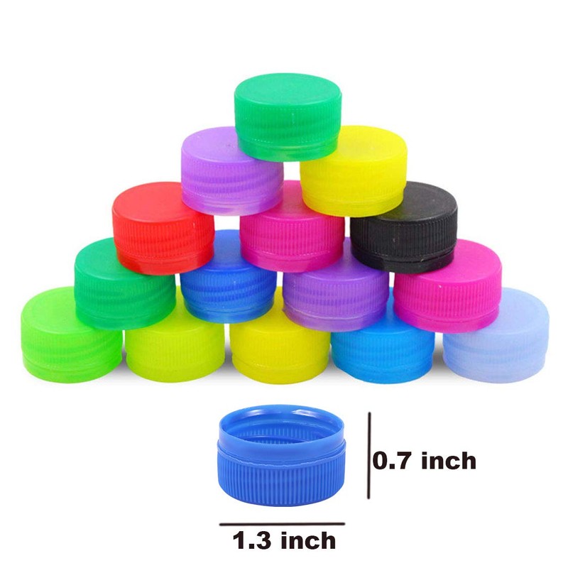 100 pcs Plastic Bottle Caps DIY Craft Plastic Bottle Lids