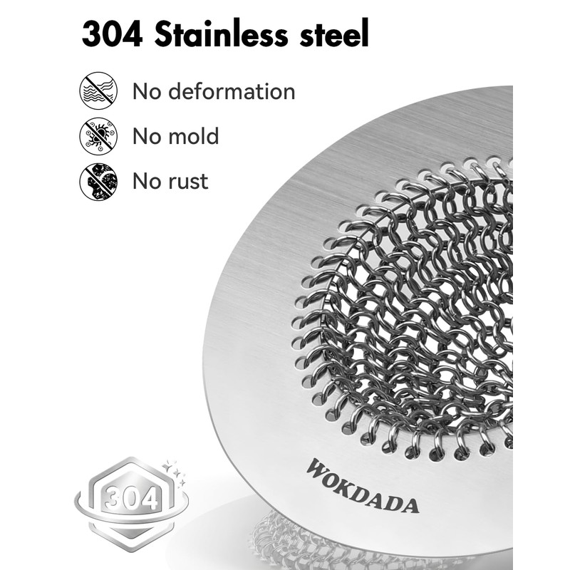 Wokdada Sink Drain Strainer, Reversible No Clog Mesh Kitchen Sink