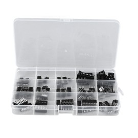 100PCS 12 Types Amplifier Chips and 20PCS DIP Sockets Integrated Circuit Chip Assortment Set Single Accuracy Timing