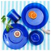 STPGoods Glass Dinner Plates - Set of 4, Blue Cobalt