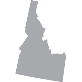 Picniva Silver Idaho ID map Car Vinyl Decal Sticker Laptop, Window, Wall, Truck, Motorcycle 20 inchs Wide