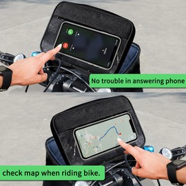 MKYRLX Bicycle Handlebar Bag, Insulated Lunch Bag, Portable with Touchscreen on the Phone, Robust Support Frame on Bicycle Handlebars