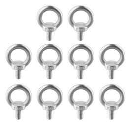 Pack of 10 304 Stainless Steel Eye Bolts, M5 Eye Bolts, Eye Bolts Hardware, Eye Bolt, Eye Bolt for Hanging, for Attaching and Hanging (M5 x 10)