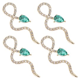Minkissy 4pcs Nail Snake Jewelry Drill Manicure Rhinestone Rhinestones for Nails Snake Nail Pendant Women Nail Gems Nail Crystal Nail Decor Decorations Alloy 3D Charm