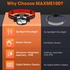MAXME100® Dual Beam Headlamp 6000K, Floodlight and Spotlight, Digital Battery