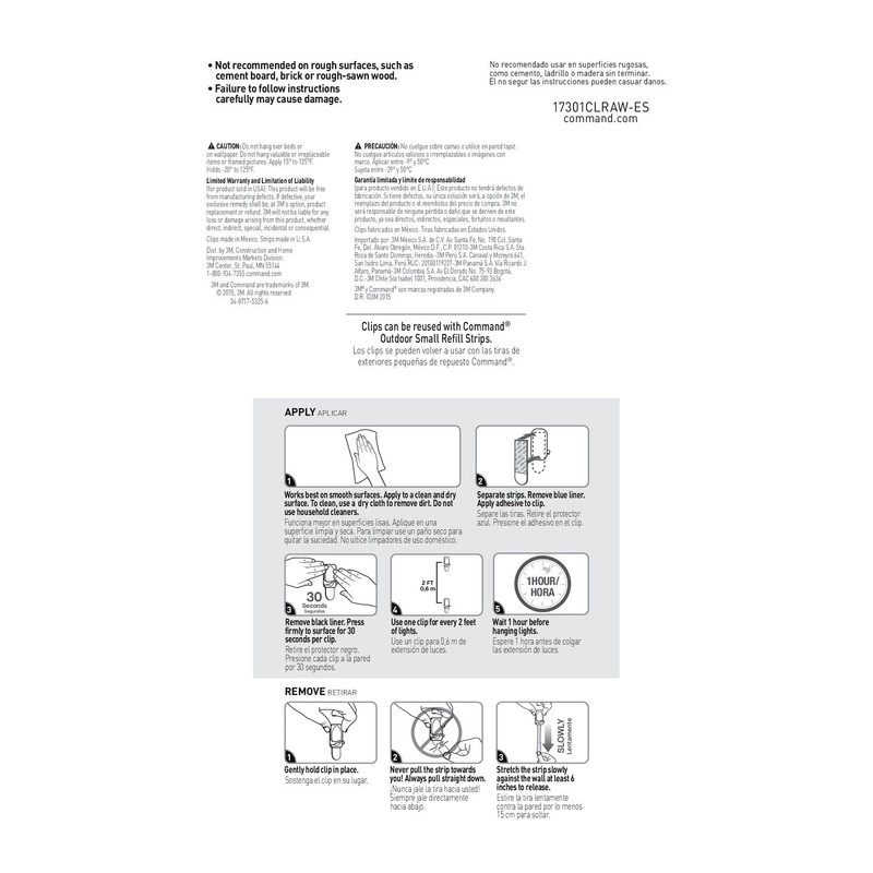 Command Outdoor Rope Light Clips, 12 Hooks and 16 Command
