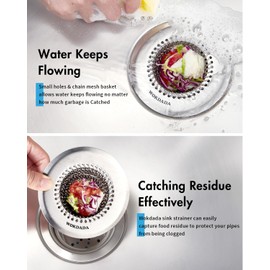 Revolutionary Kitchen Sink Drain Strainer, Patented Reversible Kitchen Sink Strainer, 304 Stainless Steel Sink Strainer Basket, Anti-Clogging & Handmade, Fit US Standard 3-1/2'' Sink Hole