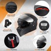 OUMURS DOT Motorcycle Full Face Helmet, Modular Flip-Up Dual Visor