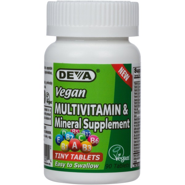 Deva Vegan Multivitamin, Mineral Supplement, Tiny Tablets, 90 Count Bottle