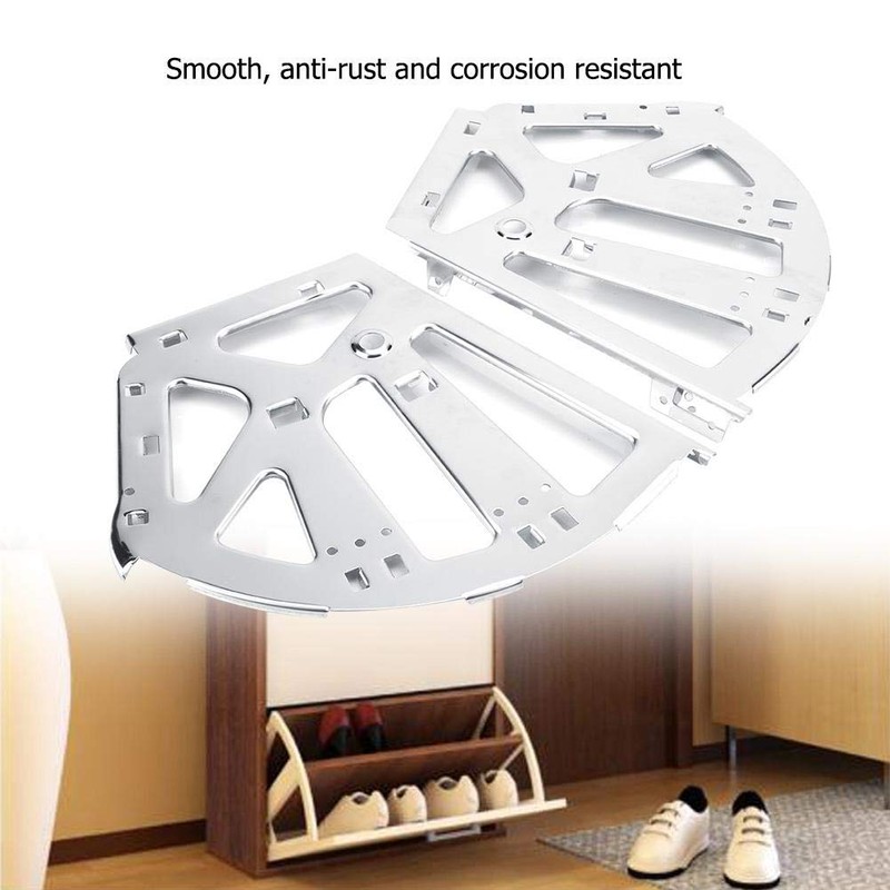 Qiterr Stainless Steel Shoe Cabinet Drawer Cabinet Hinged Flip Frame