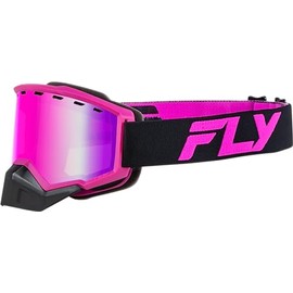 Fly Racing 2024 Adult Focus Snow Goggle Black/Pink with Pink Mirror/Rose Lens; 37-50169