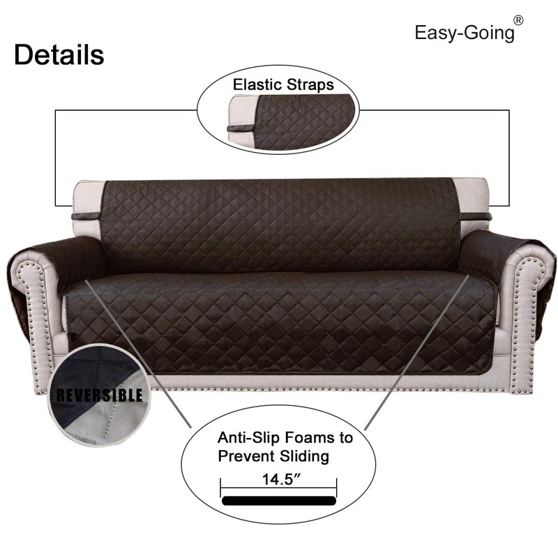Easy-Going Reversible Couch Cover for 3 Cushion Couch Sofa Cover