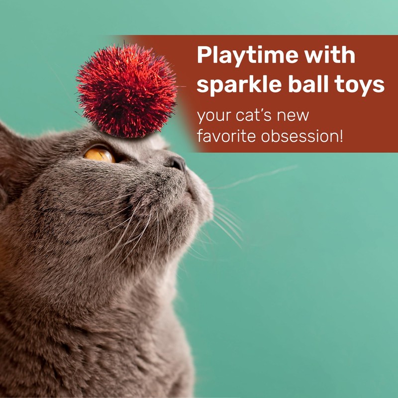 Tuff Kitty Puff Sparkle Ball Cat Toy - (1.5 inch)