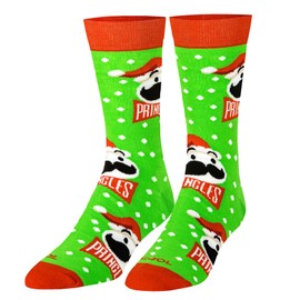 Cool Socks, Christmas Holiday Socks for Men, Fun Print, Pringles Chips, Adult