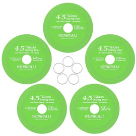 WENHUALI 5 Pcs Glass Cutting Disc for Angle Grinder, 4.5" X 7/8” Glass Ceramic Diamond Cutting Disc, Ultra-Thin Saw Blade Wheel Polishing Cutting Disc for Glass, Jade, Crystal, Wine Bottles, Tile