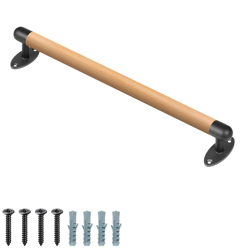 SELEWARE 36 Inch Wood Handrail Indoor Stairs Handrail Wall Mount