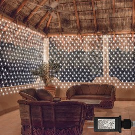 echosari 720 LED Net Lights 20ft x 13ft Large Size Bush Lights Plug in with Remote, IP68 Fully Waterproof Outdoor Net Light for Garden Backyard Wall Bush Trees Decor(Cool White)