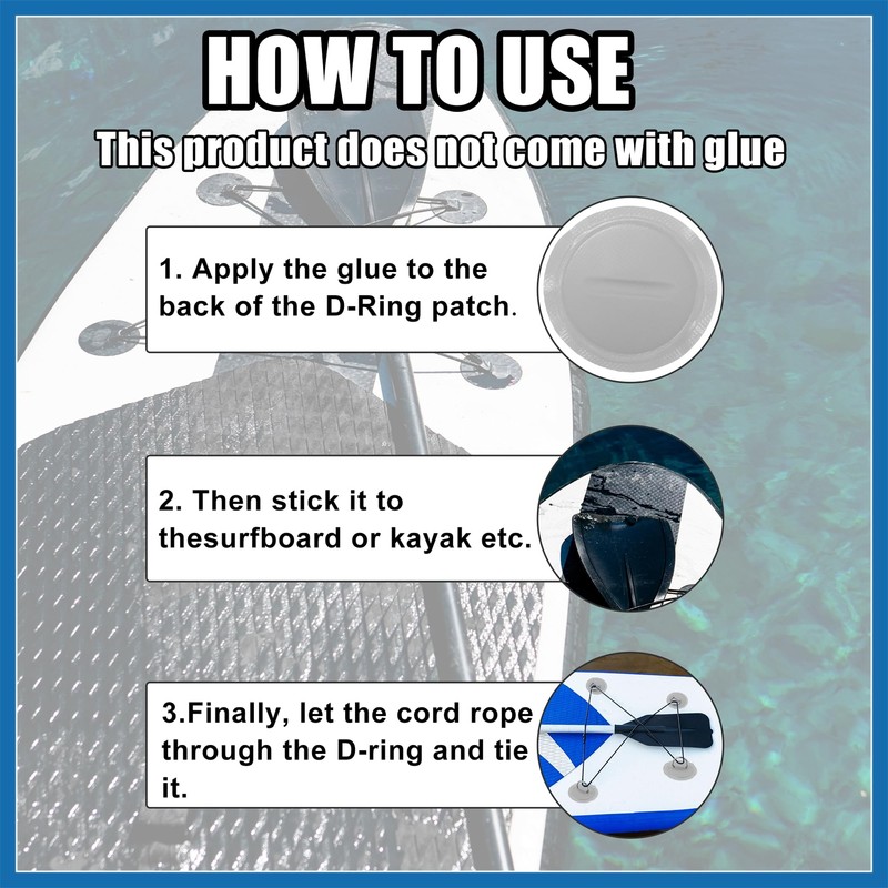 A ABSOPRO 4pcs 11cm Gray D Ring Patch Pad PVC