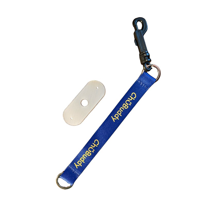 chubuddy Chewy Holder - Navy Sublimated tether & natural strap