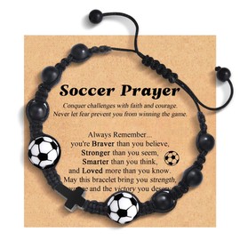 Soccer Gifts for Boys Kids 8-12, Soccer Cross Bracelet for Teenage Boys Girls, Stocking Stuffers Cool Stuff for Teens Boys, Birthday Easter Christmas Valentines Day Gifts for Son Grandson Nephew