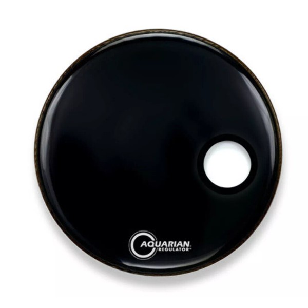 Aquarian Regulator Gloss Black 24" Bass Drum Head w/Offset Port
