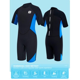 Summshall Kids Wetsuit for Boys & Girls, 2mm Neoprene Wetusits with UV50+ Protection – Keep Warm, Soft & Stretchy Youth Wet Suit for Swimming, Snorkeling & Surfing