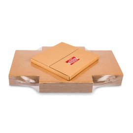 Wisaiboxl Kraft Vinyl Record Shipping Boxes 12.8x12.8x1 Inch LP Mailers with Fragile Stickers, 50-Pack