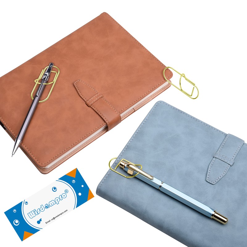 Wisdompro Pen Clip for Notebook Gold, 12 Pack Stainless Steel