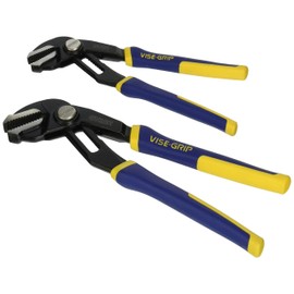 IRWIN VISE-GRIP GrooveLock Pliers Set, Straight Jaw, 2-Piece (1802532) Black, 2-pack (8", 10")