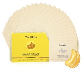 32 pares de parches de oro de 24 quilates para debajo de los ojos, mascarilla hidratante refrescante dorada para ojos hinchados y ojeras, 32 juegos...