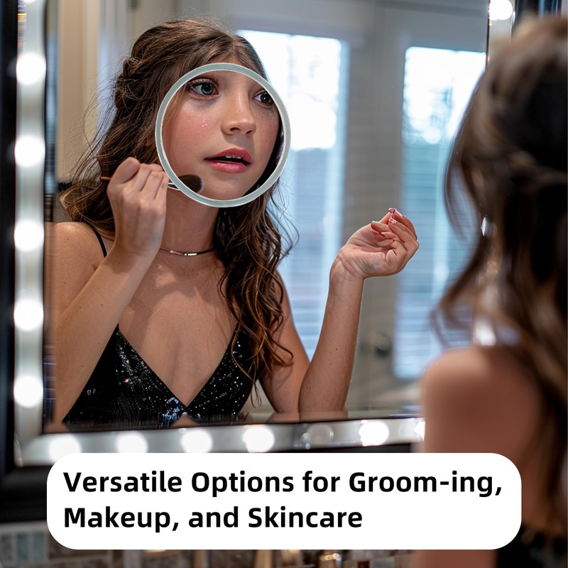 Sanmeizu 6.33" Magnifying Mirror Makeup Mirror (Silver, 10X)