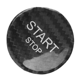 Engine Start Stop Button Switch Cover, Engine Start Stop Button Switch Cover, Carbon Fiber Ignition Starter Switch Sticker Replacement for Peugeot 408 308S 508 (Black)