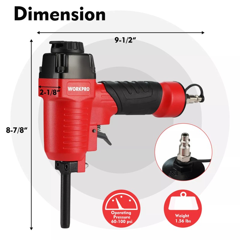 WORKPRO Pneumatic Nail Remover 60-100 PSI Denailer Removes 9-16 Gauge