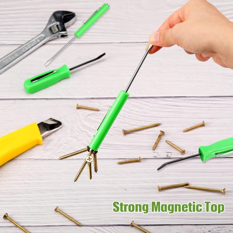 Zhehao 8 Pieces Green Pocket Magnetic Screwdriver Mini Pocket Pry