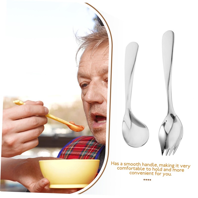 CAXUSD Elderly Flatware Supplies Set - Specialized Angled Spoons and