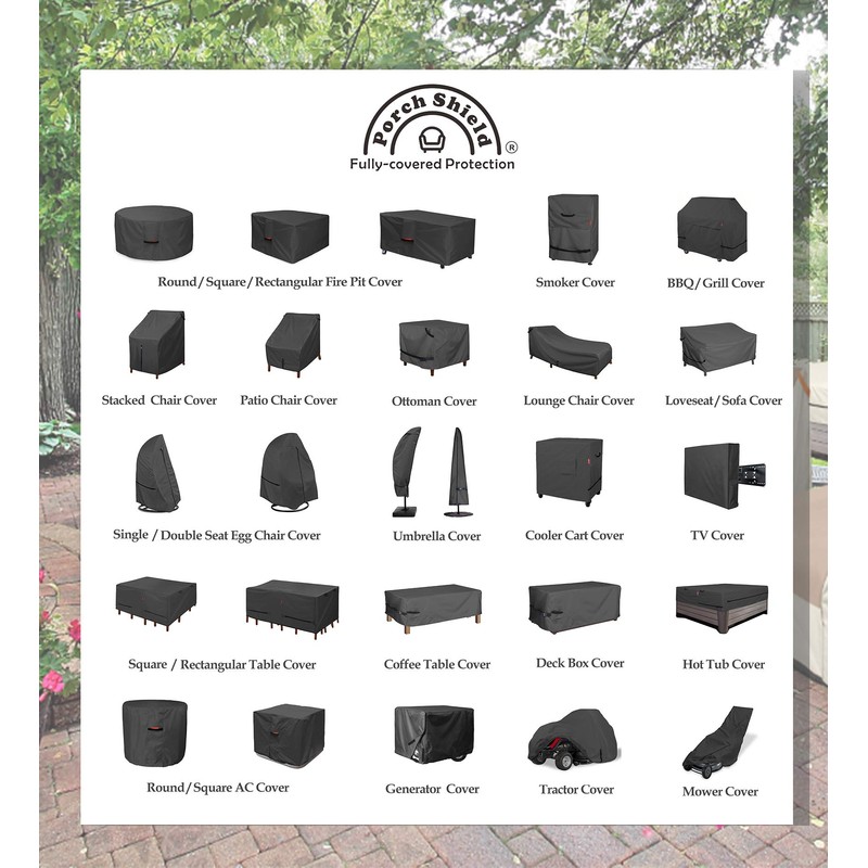 Porch Shield Fire Pit Cover - Waterproof 600D Heavy Duty