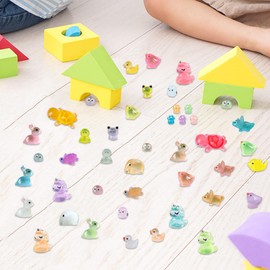 Luyoaozy 80PCS Luminous Mini Resin Animals Tiny Glow in The Dark Miniature Accessories Ducks Figures Variety Pack for DIY Micro Landscape Aquarium Dollhouse Garden Decoration