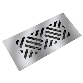 Reggio Register 4X10 Low-Profile Steel Floor Vent Cover - Silver, Diagonal Pattern - Premium Floor Register with a Rust-Proof Louver - Made in USA | DG64-612-SSNH