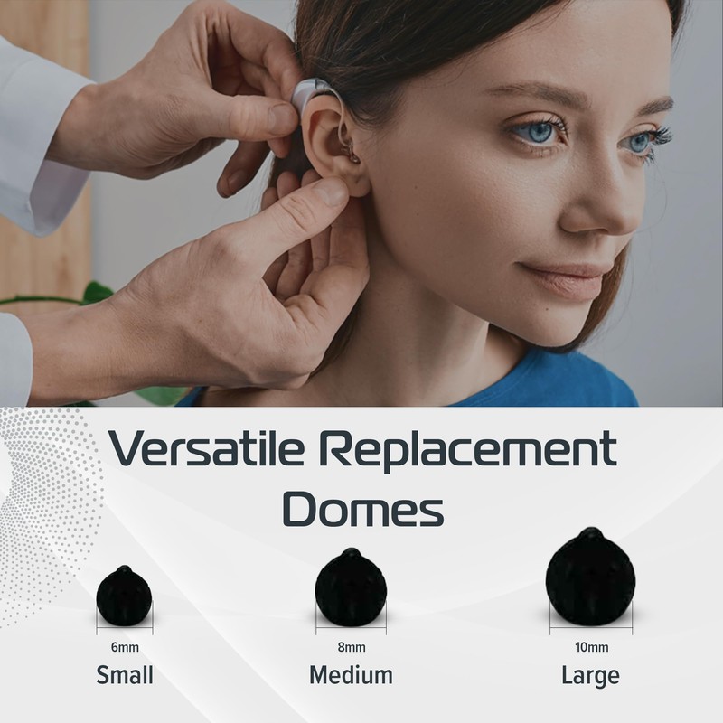 Widex Compatible Round Ear Tip Hearing Aid Domes, Pack of