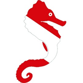 Sea Horse Dive Flag Scuba Diving Die Cut Bumper Sticker