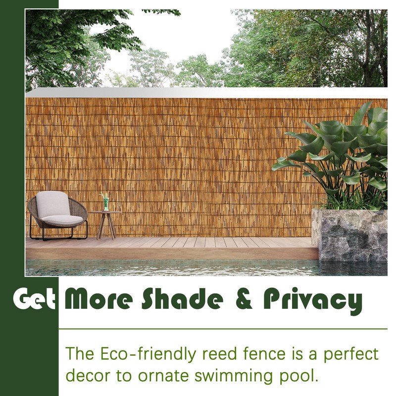Barydat 4 Pcs 3 x 16.4 ft Bamboo Privacy Screen,